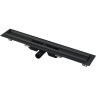 Водоотводящий желоб ALCAPLAST APZ101BLACK-550 с порогами для перфорированной решетки, черный матовый, низкий, горизонтальный сток