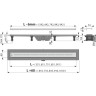 Водоотводящий желоб ALCAPLAST APZ18-750M SIMPLE с порогами из нержавеющей стали, для перфорированной решетки